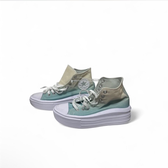 Converse Women's High-Top Sneakers in Mint and Cream - Picture 4 of 8